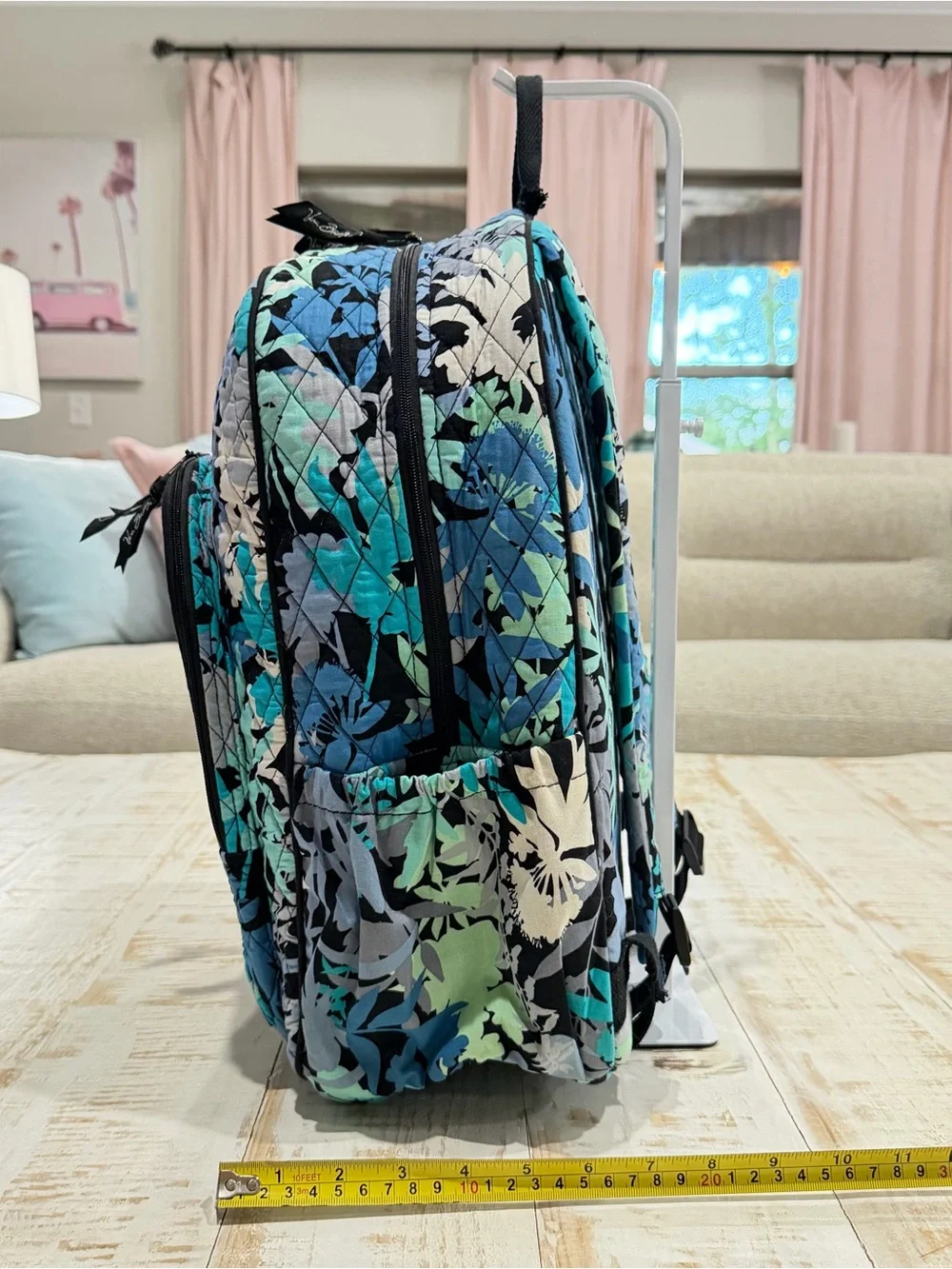 VERA BRADLEY Campus Backpack Retired Camofloral Laptop Green Blue Black Floral